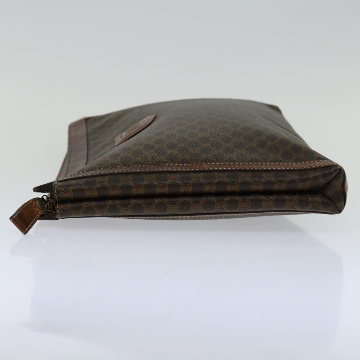 CELINE Macadam Canvas Clutch Bag PVC Brown Auth 68613