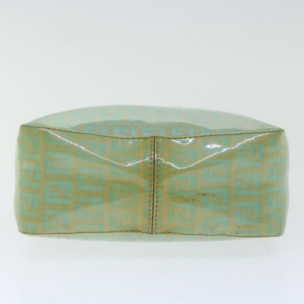 FENDI Zucchino Canvas Mamma Baguette Hand Bag Light Blue68640