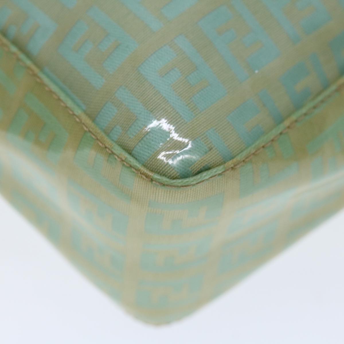 FENDI Zucchino Canvas Mamma Baguette Hand Bag Light Blue68640