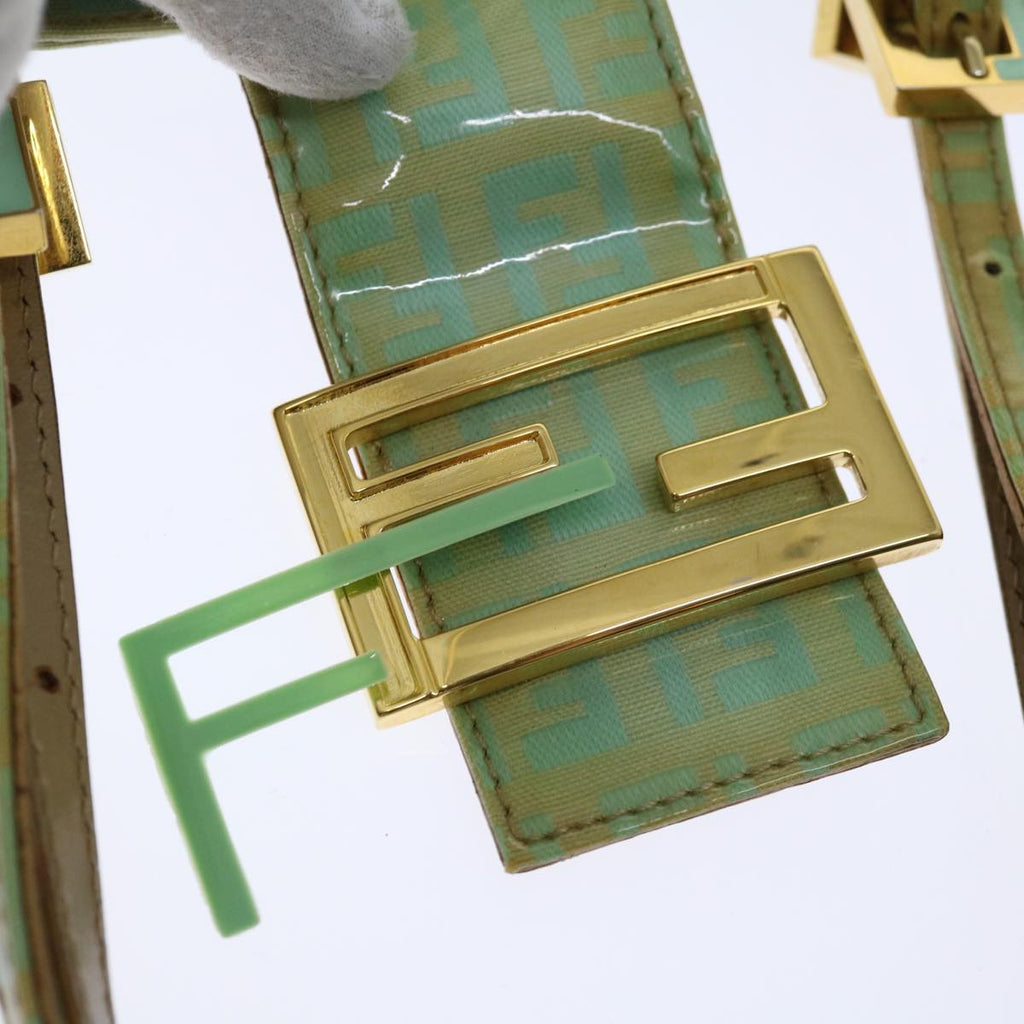 FENDI Zucchino Canvas Mamma Baguette Hand Bag Light Blue68640