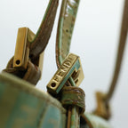 FENDI Zucchino Canvas Mamma Baguette Hand Bag Light Blue68640