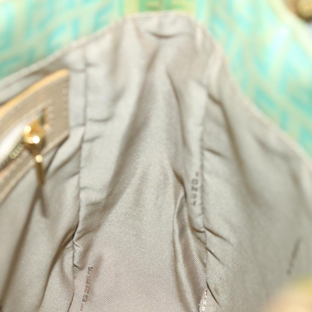 FENDI Zucchino Canvas Mamma Baguette Hand Bag Light Blue68640