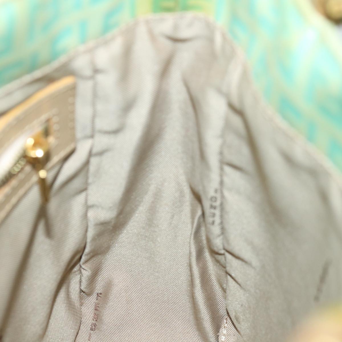 FENDI Zucchino Canvas Mamma Baguette Hand Bag Light Blue68640