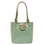 FENDI Zucchino Canvas Mamma Baguette Hand Bag Light Blue68640