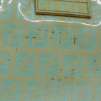 FENDI Zucchino Canvas Mamma Baguette Hand Bag Light Blue68640
