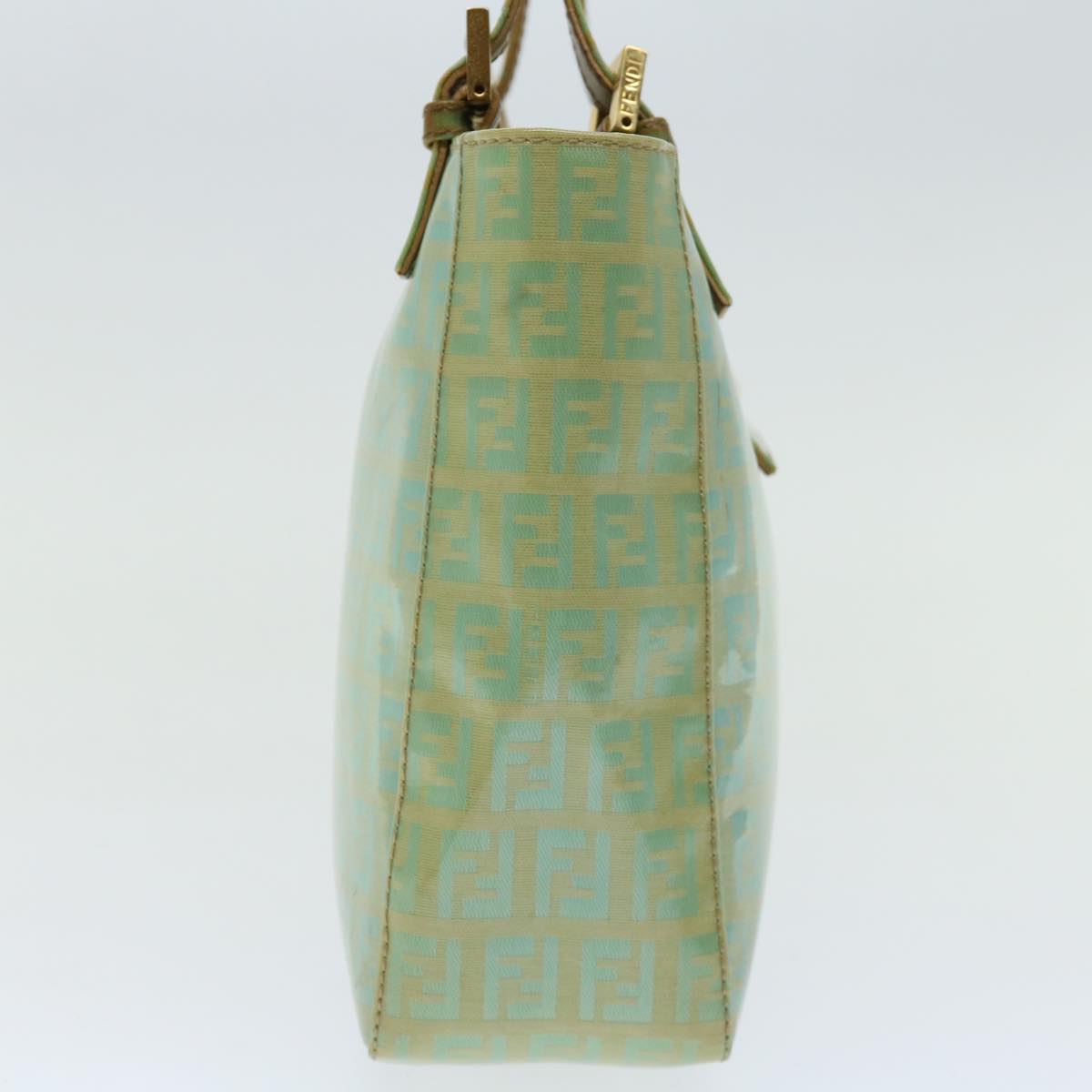FENDI Zucchino Canvas Mamma Baguette Hand Bag Light Blue68640