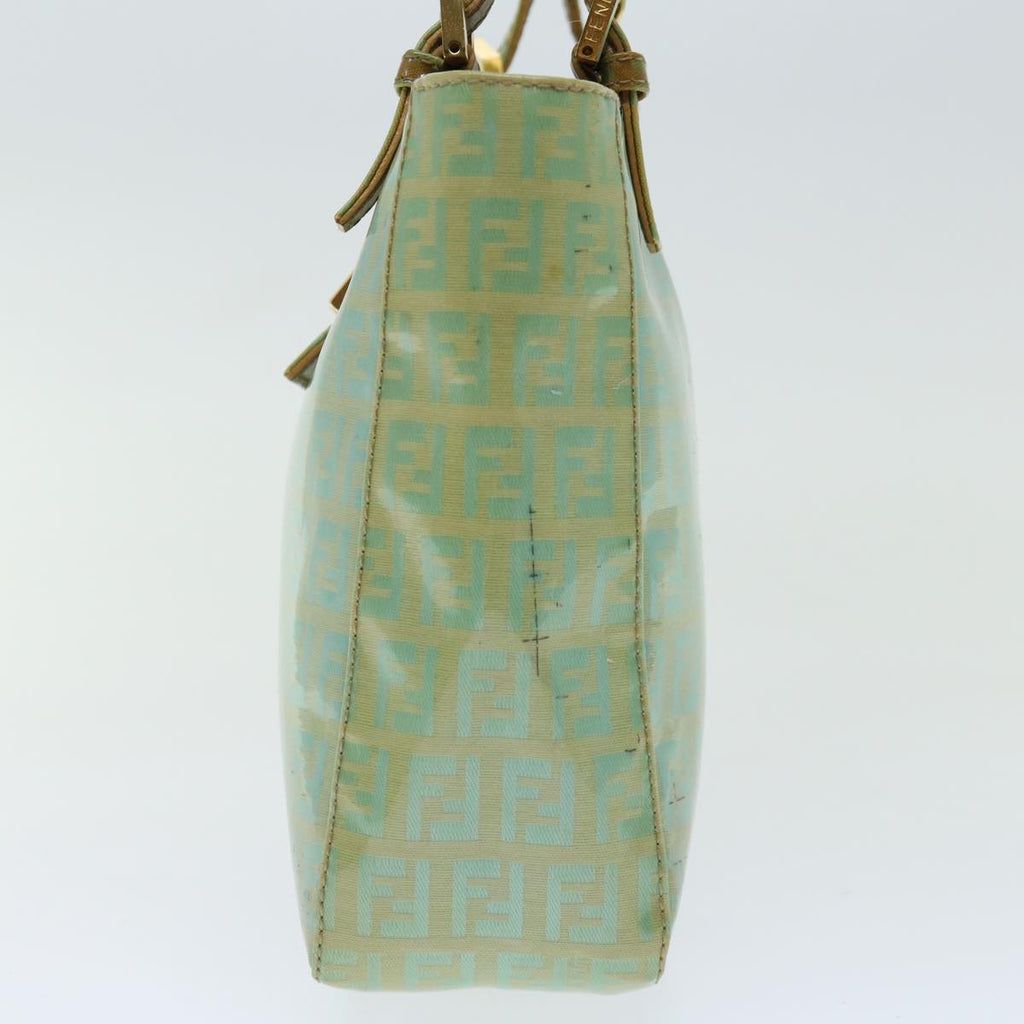 FENDI Zucchino Canvas Mamma Baguette Hand Bag Light Blue68640