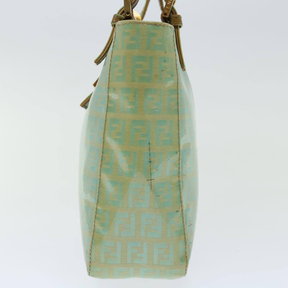 FENDI Zucchino Canvas Mamma Baguette Hand Bag Light Blue68640