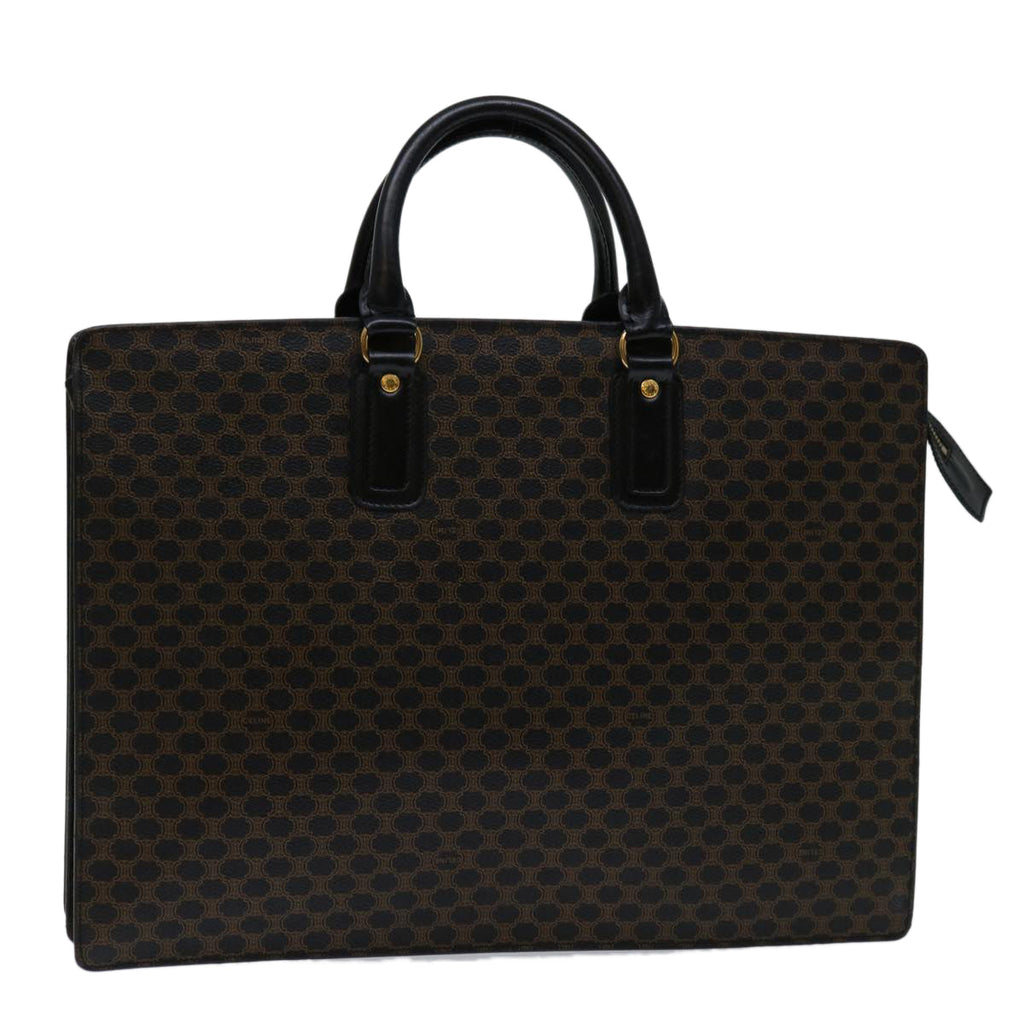 CELINE Macadam Canvas Tote Bag PVC Leather Black  68685