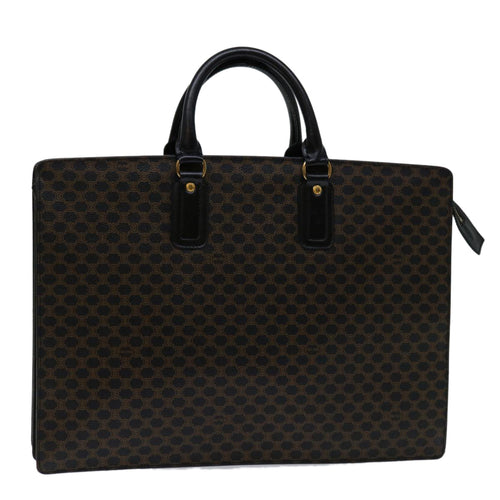 CELINE Macadam Canvas Tote Bag PVC Leather Black  68685