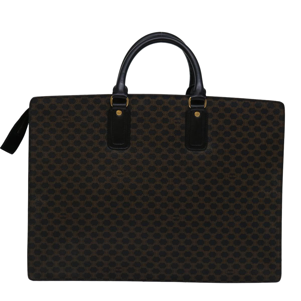 CELINE Macadam Canvas Tote Bag PVC Leather Black  68685