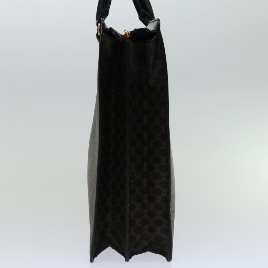 CELINE Macadam Canvas Tote Bag PVC Leather Black  68685