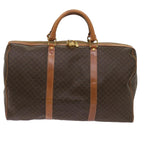 CELINE Macadam Canvas Boston Bag PVC Brown  68690