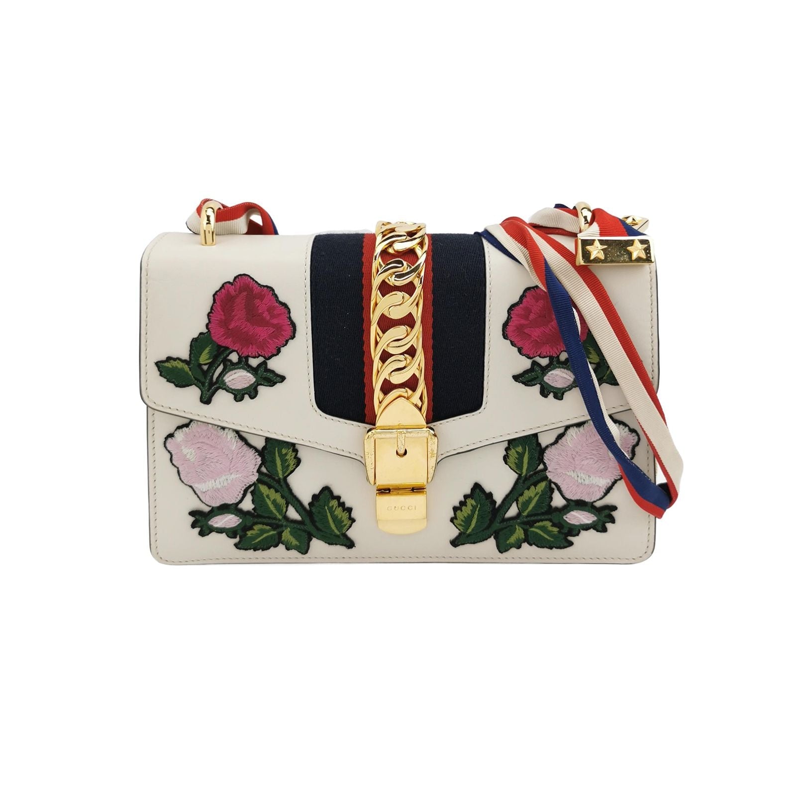 Gucci Sylvie Small Leather and Canvas Shoulder Bag 250707781268378