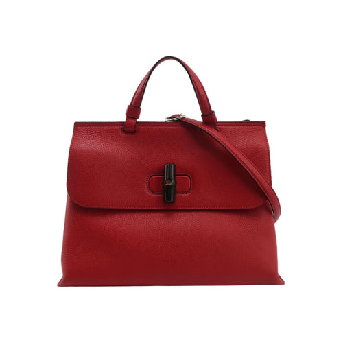 Gucci Daily Leather Bamboo Twist Lock Shoulder Bag 250702781262745