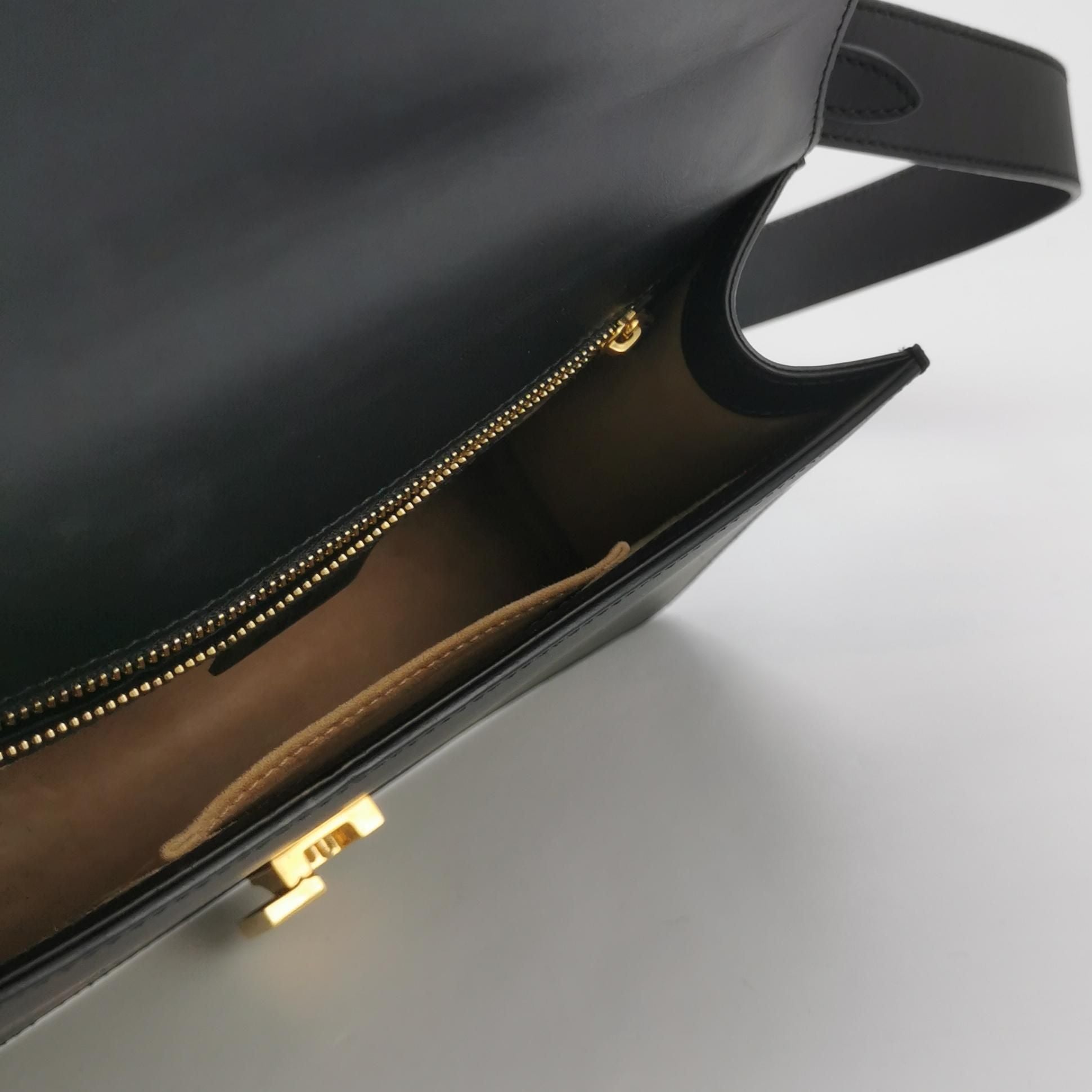 Gucci Sylvie Small Leather Shoulder Bag with Metal Buckle and Webbing Strap 250626781253279