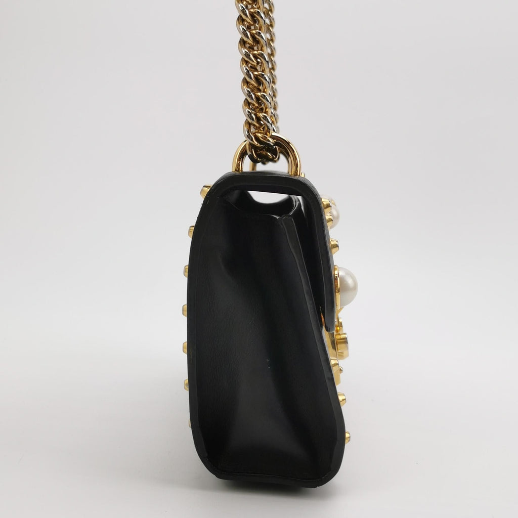 Gucci Padlock Small Leather Lock Pearl Studded Shoulder Bag 250504781177702