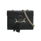 Gucci Emily Mini Leather Bag with Signature Embroidery and Tassel Horsebit Detail 250608781227817