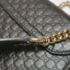 Gucci Emily Mini Leather Bag with Signature Embroidery and Tassel Horsebit Detail 250608781227817