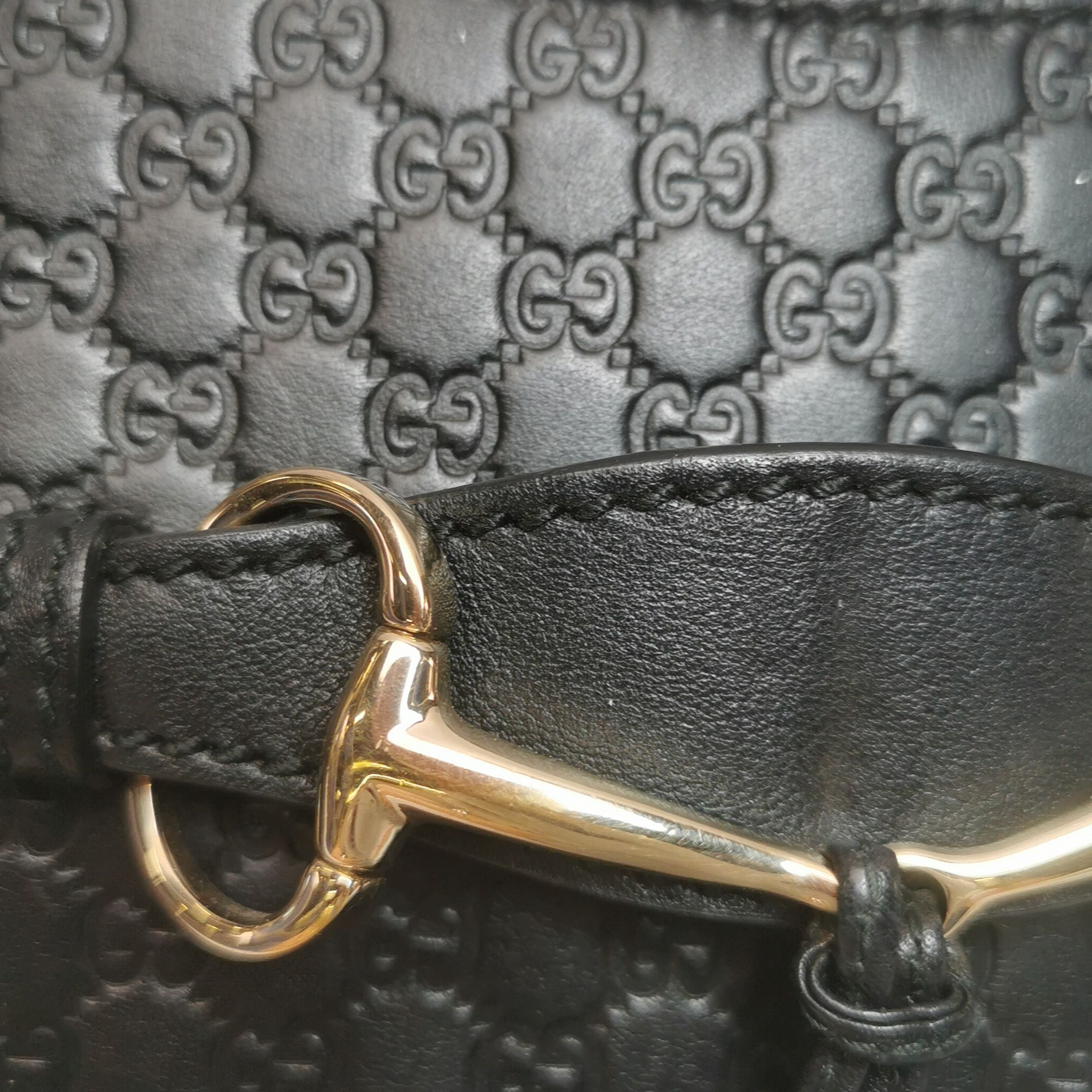 Gucci Emily Mini Leather Bag with Signature Embroidery and Tassel Horsebit Detail 250608781227817