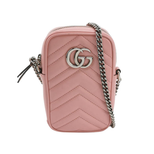 Gucci GG Marmont Mini Leather Solid GG Logo Crossbody Shoulder Bag 250524781205863