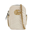 Gucci GG Marmont Mini Leather Quilted Double G Phone Crossbody Shoulder Bag 250523781205186