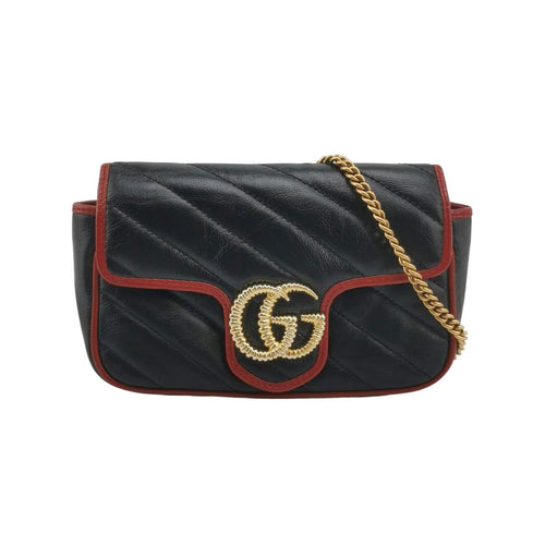 Gucci GG Marmont Mini Leather Crossbody Bag with Contrast Trim 250516781194361