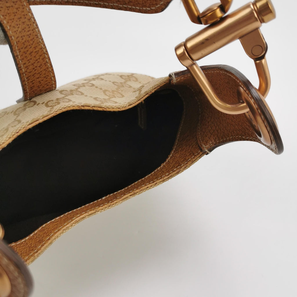 Gucci Jackie Leather Canvas GG Monogram Shoulder Bag 057851700215