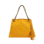 Gucci Soho Large Leather Solid Pattern GG Tote Shoulder Bag 250512781189195