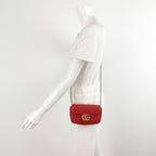 Gucci GG Marmont Mini Leather V-stitch Double G Logo Flap Crossbody Shoulder Bag 250512781189630