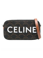 CELINE Triomphe Canvas Horizontal Pouch Cross Bag Brown