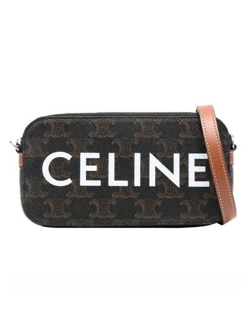 CELINE Triomphe Canvas Horizontal Pouch Cross Bag Brown