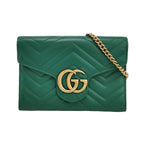 Gucci GG Marmont Mini Leather Solid GG Logo Envelope Crossbody Shoulder Bag 250712781276162