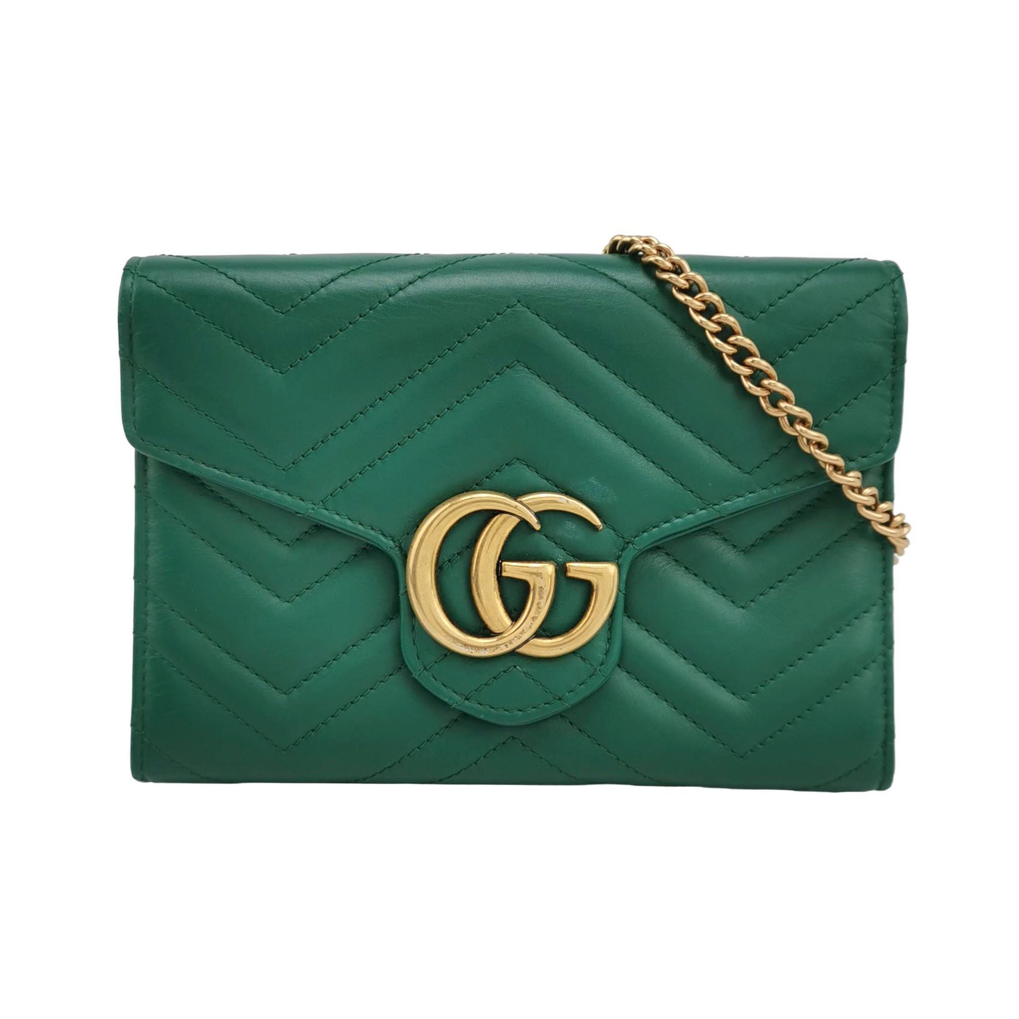Gucci GG Marmont Mini Leather Solid GG Logo Envelope Crossbody Shoulder Bag 250712781276162