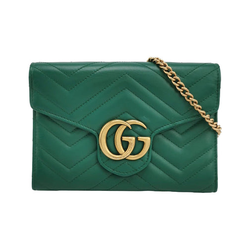 Gucci GG Marmont Mini Leather Solid GG Logo Envelope Crossbody Shoulder Bag 250712781276162