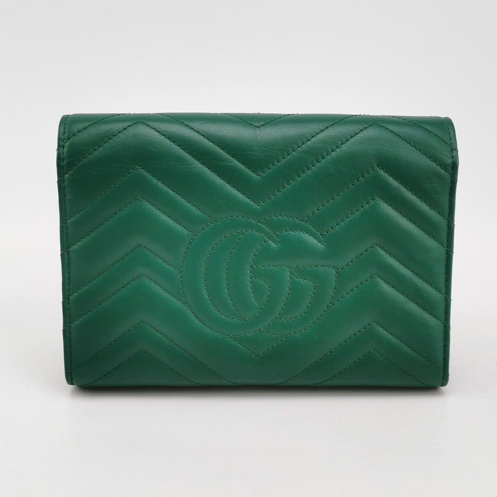 Gucci GG Marmont Mini Leather Solid GG Logo Envelope Crossbody Shoulder Bag 250712781276162