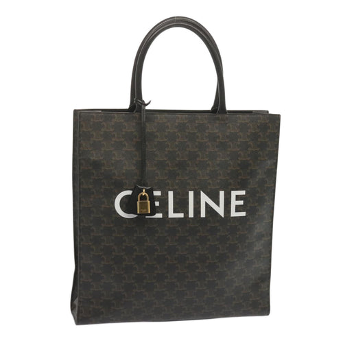CELINE Triomphe Vertical Cabas Tote Bag PVC Black 194432  68823A