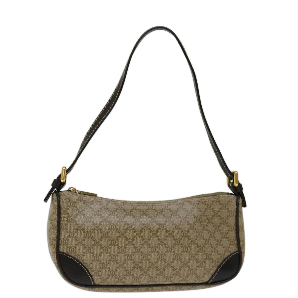 CELINE Macadam Canvas Accessory Pouch PVC Beige  68843