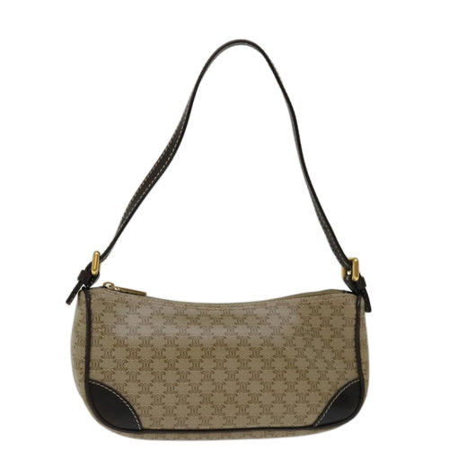 CELINE Macadam Canvas Accessory Pouch PVC Beige  68843