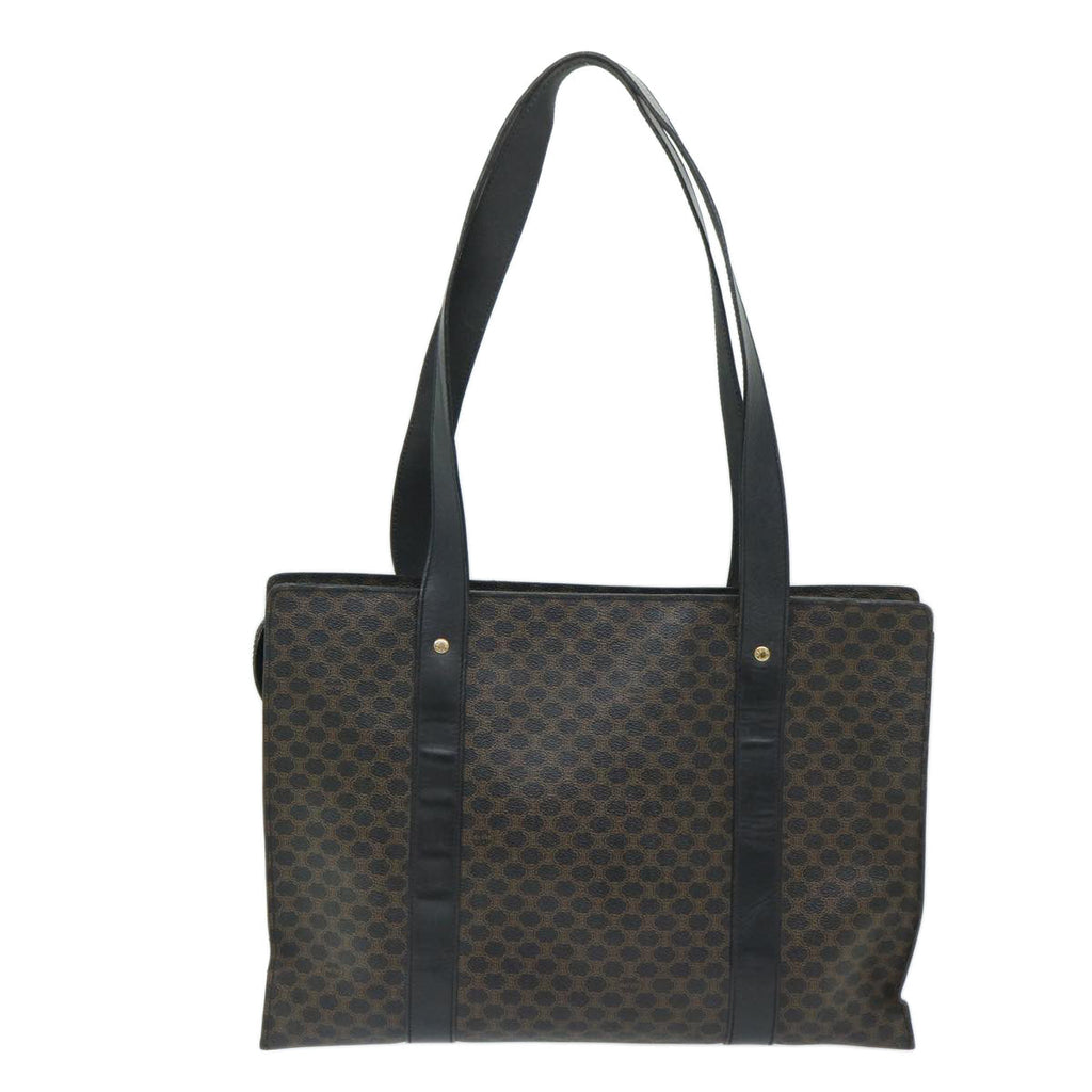 CELINE Macadam Canvas Tote Bag PVC Black Brown  68864
