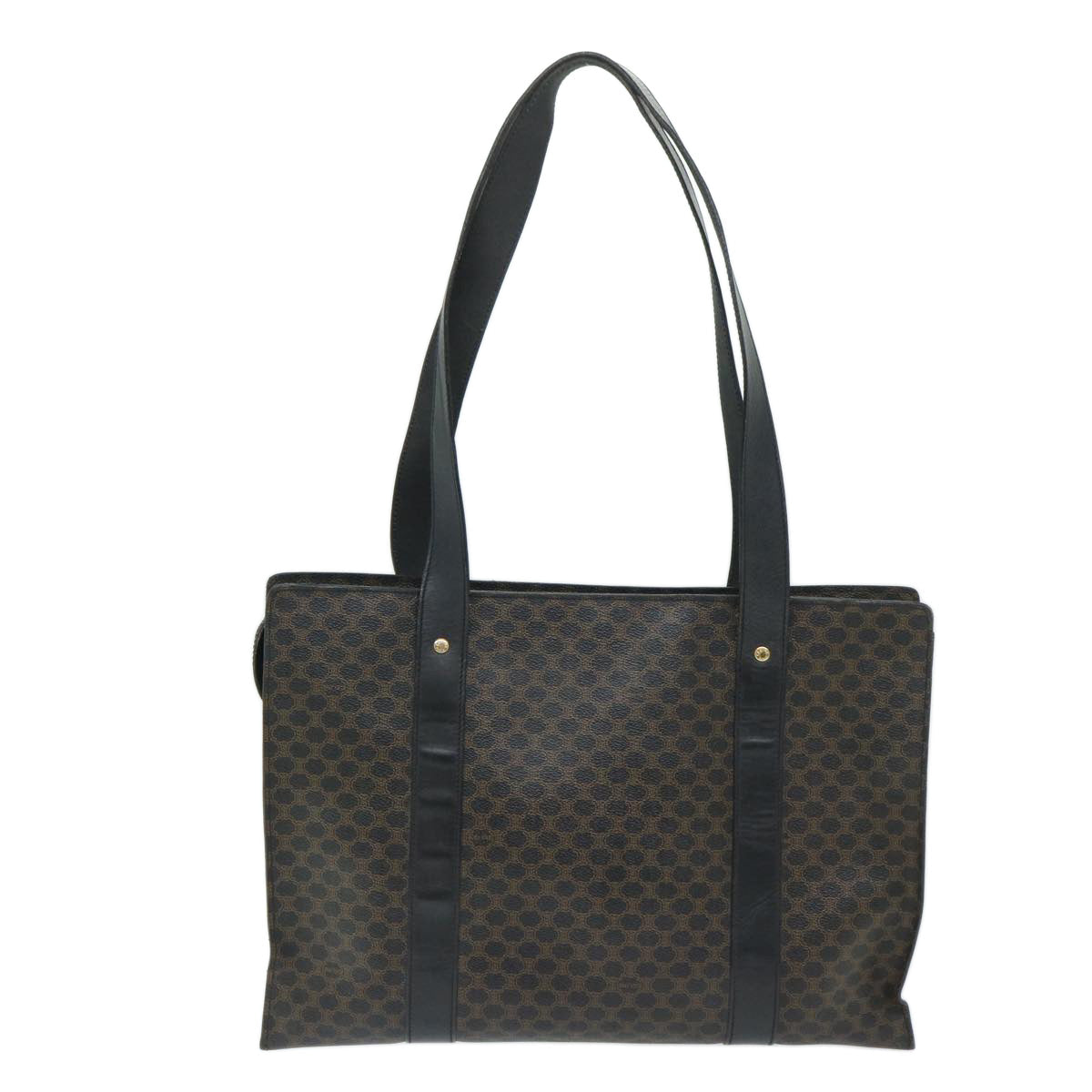 CELINE Macadam Canvas Tote Bag PVC Black Brown  68864
