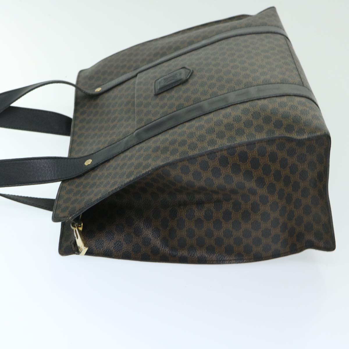 CELINE Macadam Canvas Tote Bag PVC Black Brown  68864