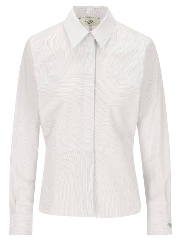 Fendi Striped Cotton Shirt White