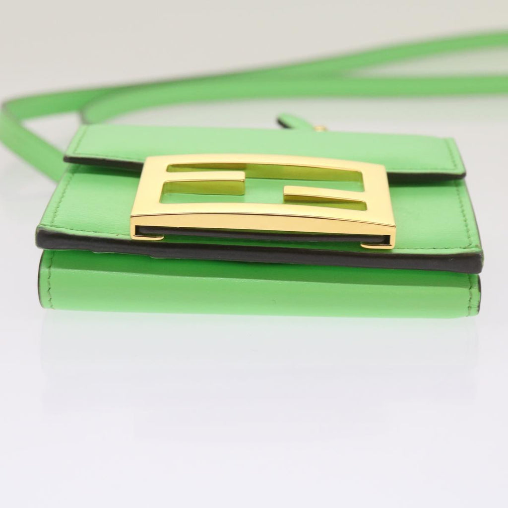 FENDI Mamma Baguette Shoulder Bag Leather Green68908A