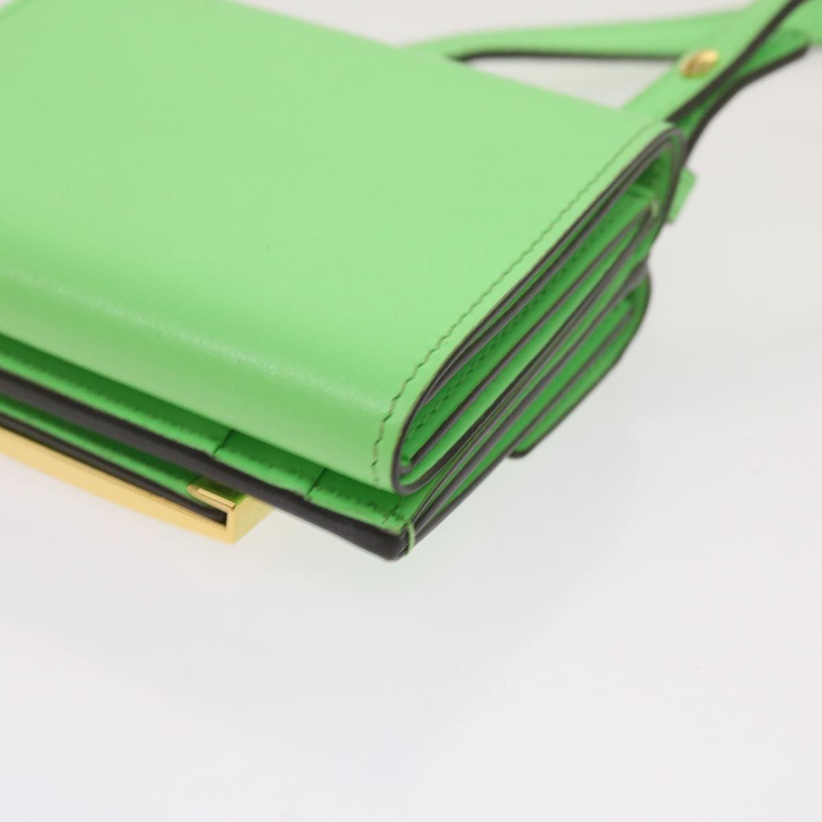 FENDI Mamma Baguette Shoulder Bag Leather Green68908A