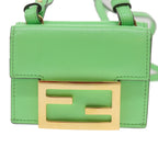 FENDI Mamma Baguette Shoulder Bag Leather Green68908A