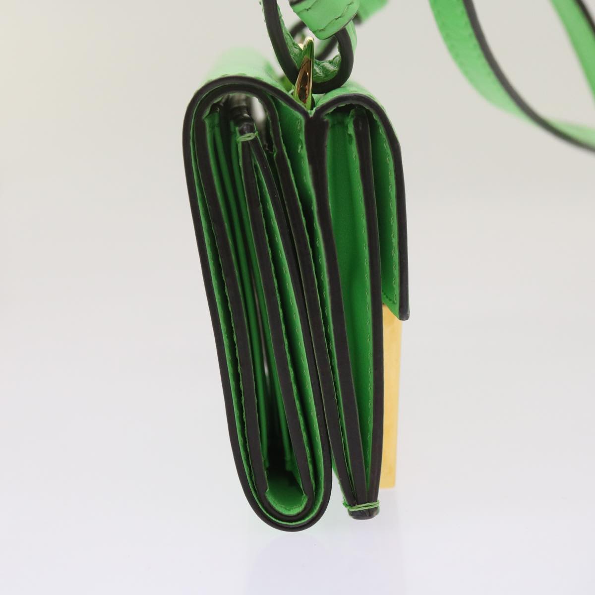 FENDI Mamma Baguette Shoulder Bag Leather Green68908A