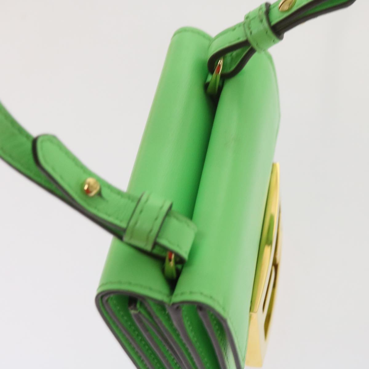 FENDI Mamma Baguette Shoulder Bag Leather Green68908A