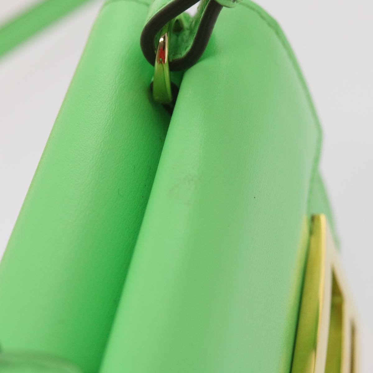 FENDI Mamma Baguette Shoulder Bag Leather Green68908A