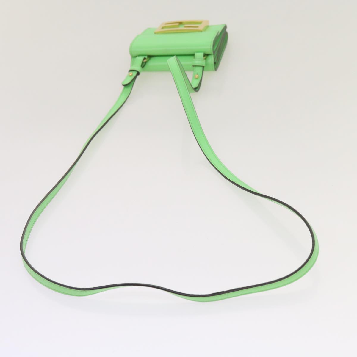 FENDI Mamma Baguette Shoulder Bag Leather Green68908A